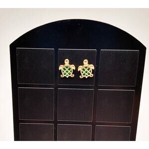 Green Turtle Stud Earrings Stainless Steel Dainty Animal Jewelry